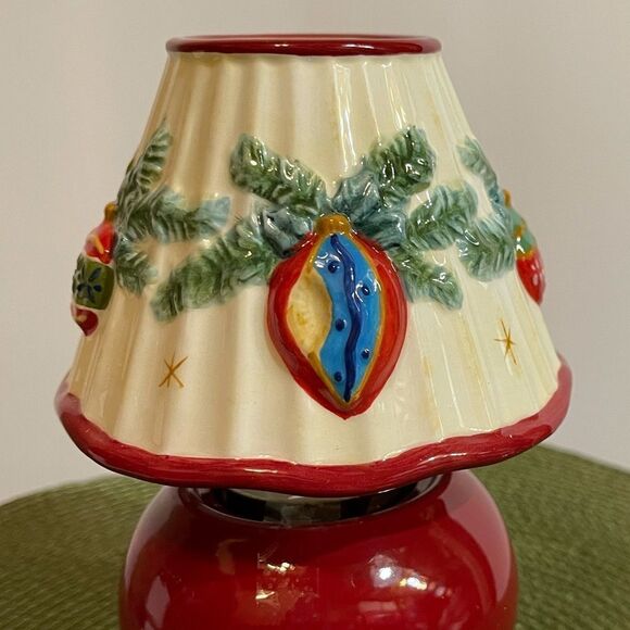 Pfaltzgraff Holiday Garland Tea Light Lamp NWT - Picture 5 of 11